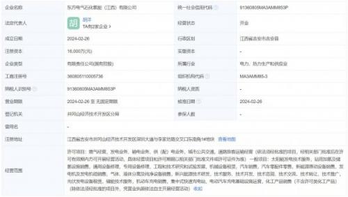 注冊(cè)資本1.6億元 東方電氣、中石化在江西成立氫能公司