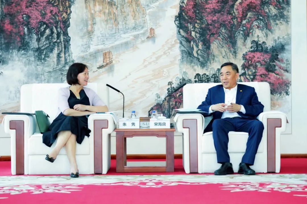 中國能建黨委書記、董事長宋海良與絲路基金董事長朱雋會(huì)談
